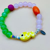 Image 1 of Lemon ocean glow glass bracelet 