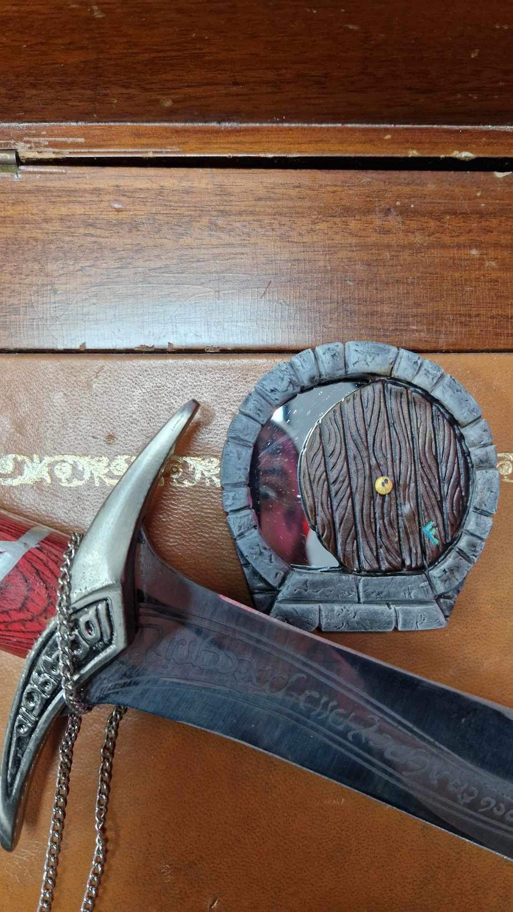 Hand made Hobbit door mini mirror THE LORD OF THE RINGS