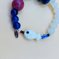 Image 2 of Blue ocean glow glass bracelet 