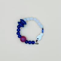 Image 3 of Blue ocean glow glass bracelet 