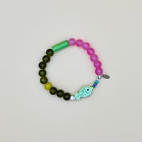 Image 2 of Mint green fish glass bracelet