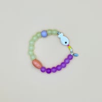 Image 1 of Lilac ocean glow glass bracelet 