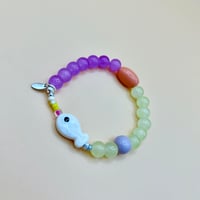 Image 3 of Lilac ocean glow glass bracelet 