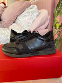 Image 1 of Valentino Garavani Men’s Rockstud Black Nylon Trainers
