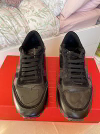Image 2 of Valentino Garavani Men’s Rockstud Black Nylon Trainers