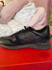 Image 7 of Valentino Garavani Men’s Rockstud Black Nylon Trainers