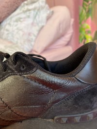 Image 8 of Valentino Garavani Men’s Rockstud Black Nylon Trainers