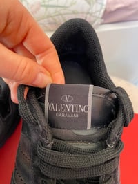 Image 12 of Valentino Garavani Men’s Rockstud Black Nylon Trainers