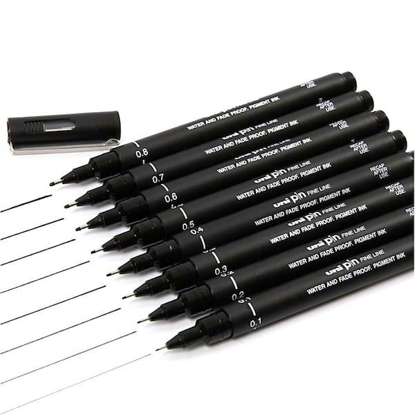 Image of Uni - Pin 200 Super Fineliner Black (0.03-1.2 mm & Brush)