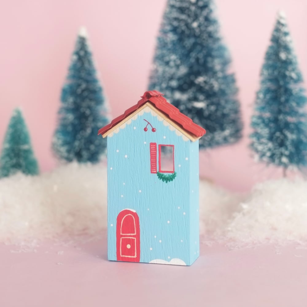 Blue Christmas tiny house