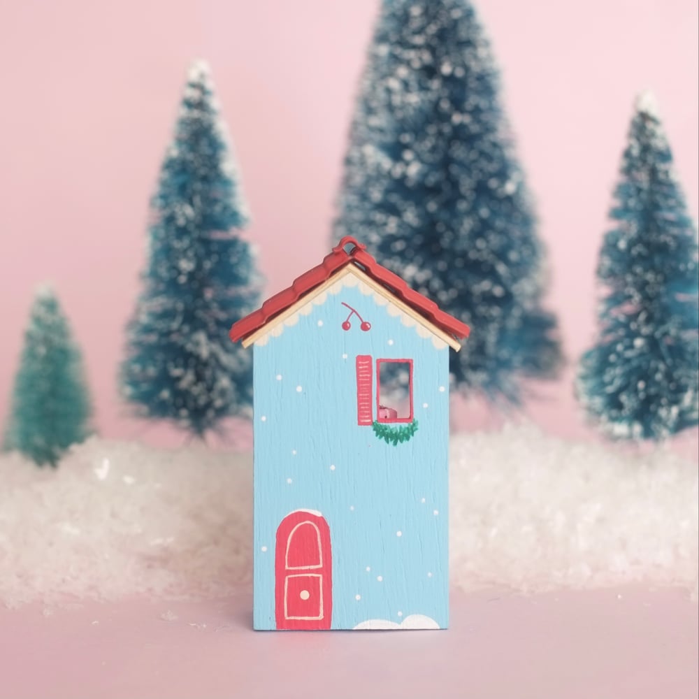 Blue Christmas tiny house
