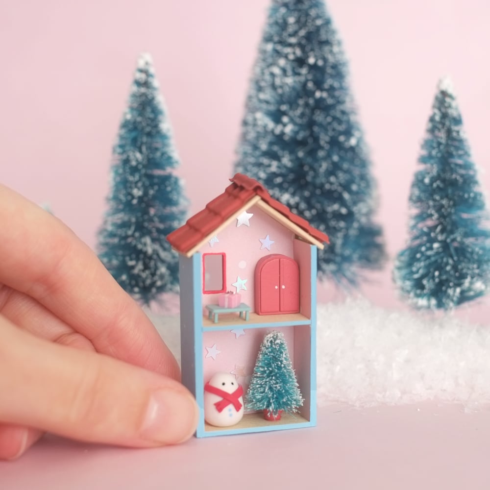 Blue Christmas tiny house
