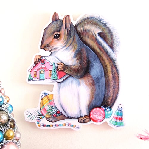 Image of Christmas Squirrel plaque