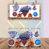 OKC Thunder Basketball Single Sided Uv Dtf Wrap W0573