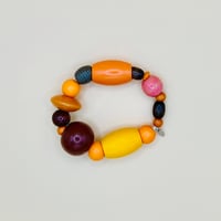 Image 2 of Sunset Glow Wooden Bead Bracelet