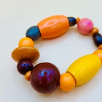 Image 3 of Sunset Glow Wooden Bead Bracelet