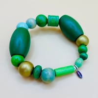 Image 3 of Meadow mist wooden bead bracelet 