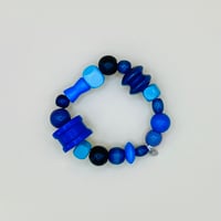 Image 1 of Indigo drift wooden bead bracelet 