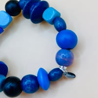 Image 2 of Indigo drift wooden bead bracelet 