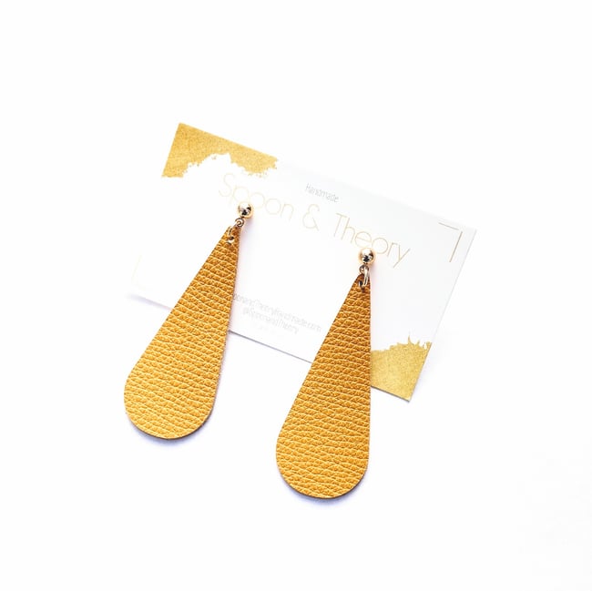 NEW Tulip Mustard Teardrop Earrings