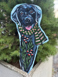 Black Lab Holiday Garden Fairy Green Stripe