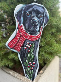 Black Lab Holiday Garden Fairy Red Long Stripe