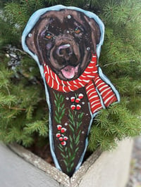 Chocolate Lab Holiday Garden Fairy Peppermint Stripe