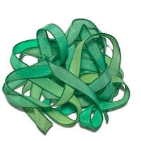 Image 3 of 1PC. LIME SQUEEZE 42" Hand Dyed Finished Edge Silk Wrist Wrap Bracelet/Jewelry Ribbons