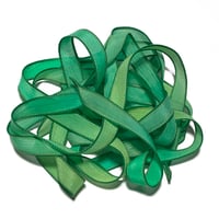 Image 1 of 1PC. LIME SQUEEZE 42" Hand Dyed Finished Edge Silk Wrist Wrap Bracelet/Jewelry Ribbons