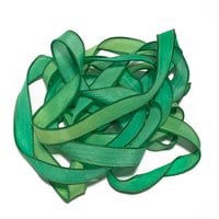 Image 5 of 1PC. LIME SQUEEZE 42" Hand Dyed Finished Edge Silk Wrist Wrap Bracelet/Jewelry Ribbons