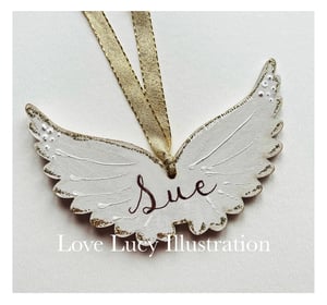 Image of Angel Wings Wooden Decoration