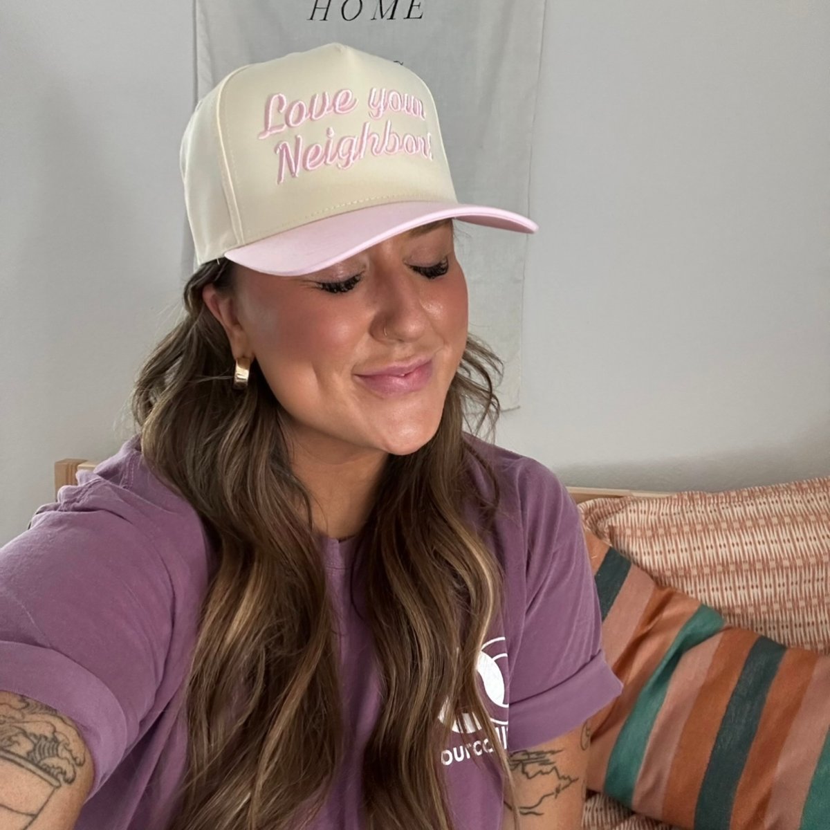 Image of pink / natural hat