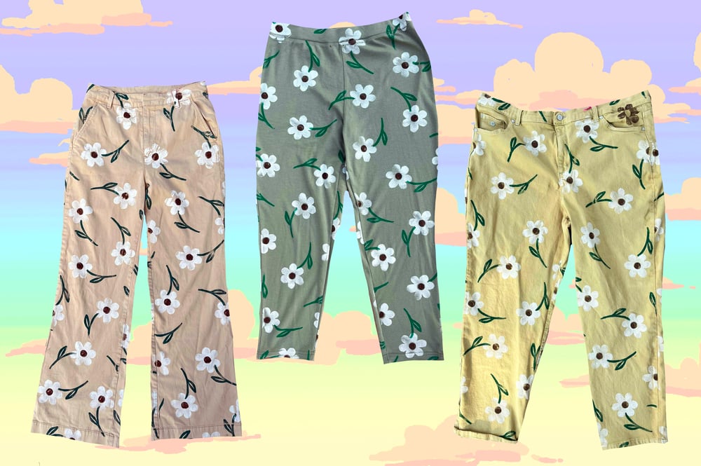 Image of Ready to ship stemmed daisy pants- sizes 4, 12/14, and 22