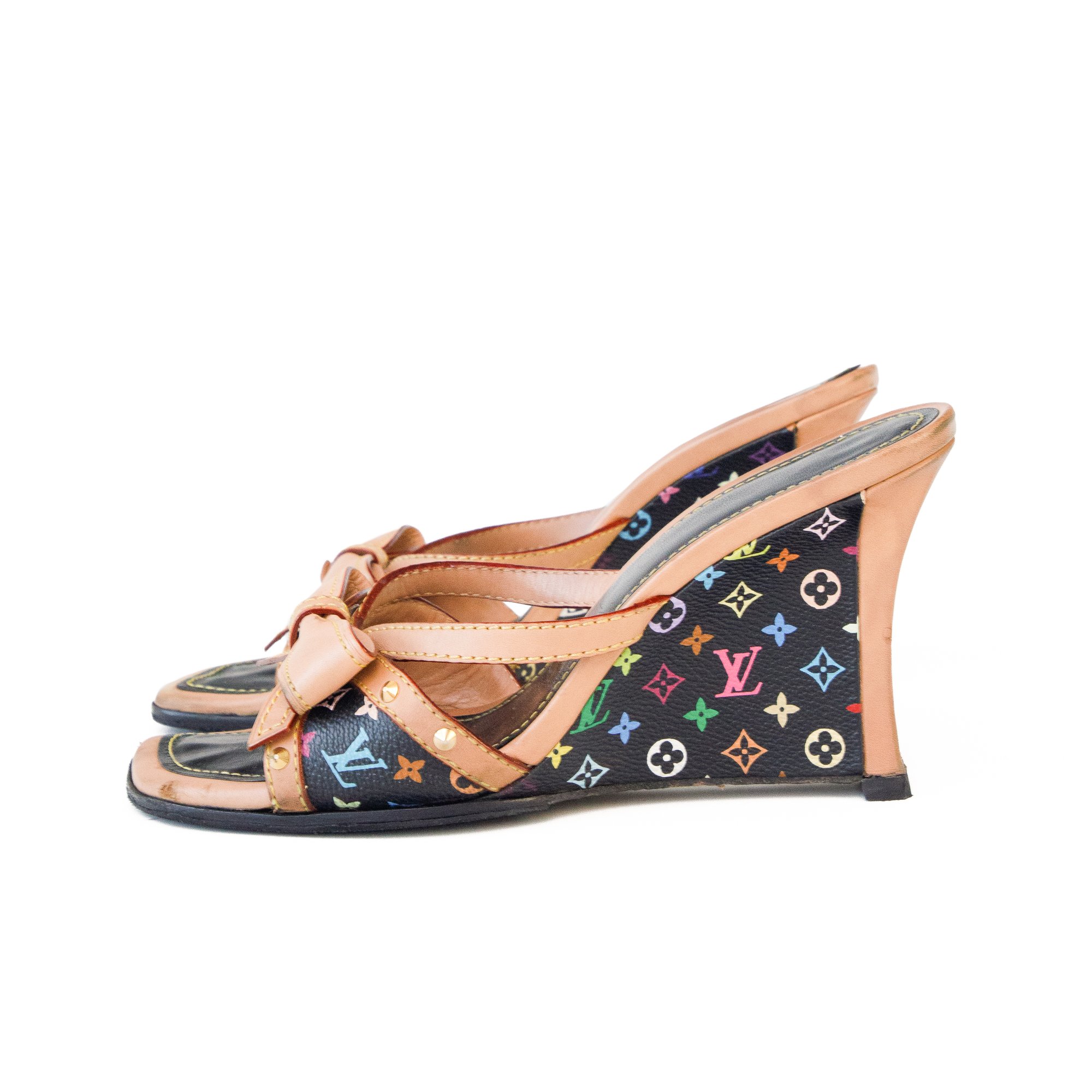 Image of Louis Vuitton Murakami Monogram Wedge High Heels