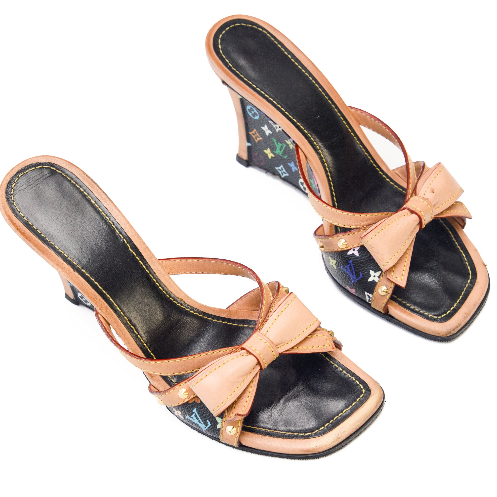 Image of Louis Vuitton Murakami Monogram Wedge High Heels