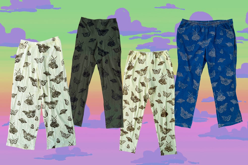 Image of Ready to ship stretchy moth pants- sizes small, medium, large, and 3XL