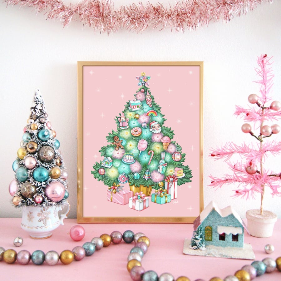 Image of Christmas Dream tree print 