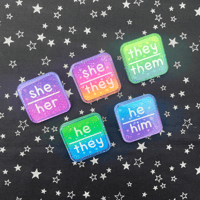 Image 2 of acrylic pronoun pins!