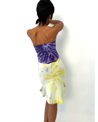 Image 5 of YELLOW/PURPLE DYE T-SKIRT - SIZE S