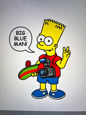 Image of Big Blue/Bart T-shirt front and back print