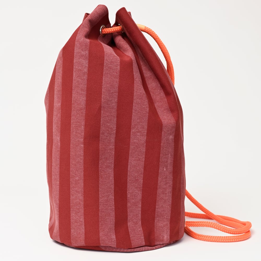 Image of Duffle Bag - Striped/Burgundy 1