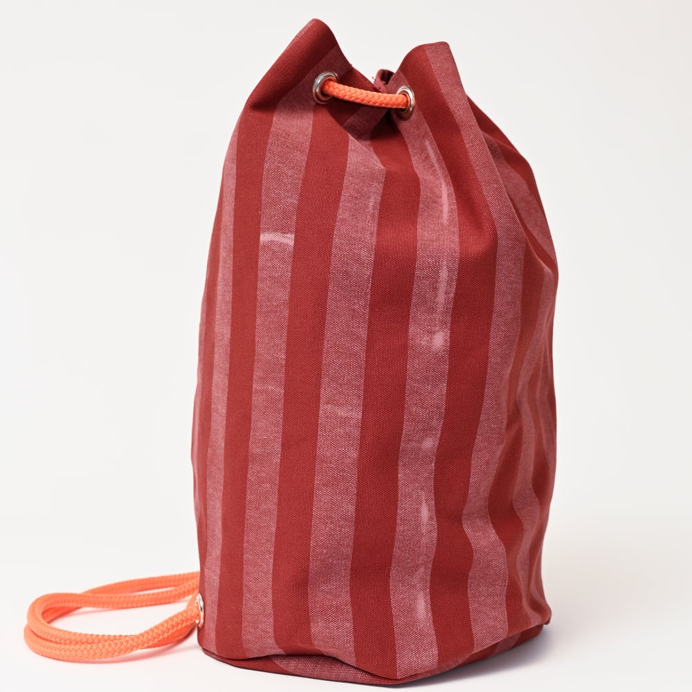 Image of Duffle Bag - Striped/Burgundy 1