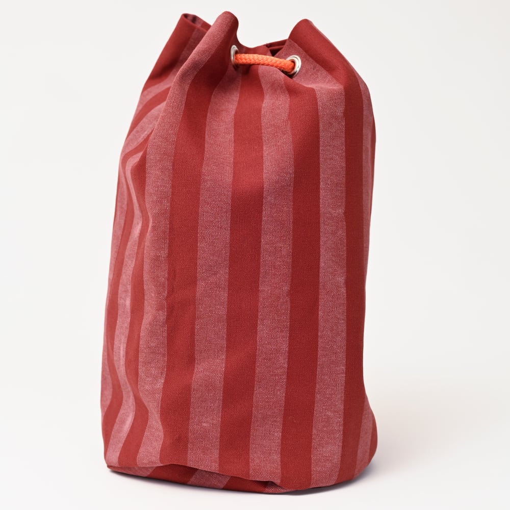 Image of Duffle Bag - Striped/Burgundy 1