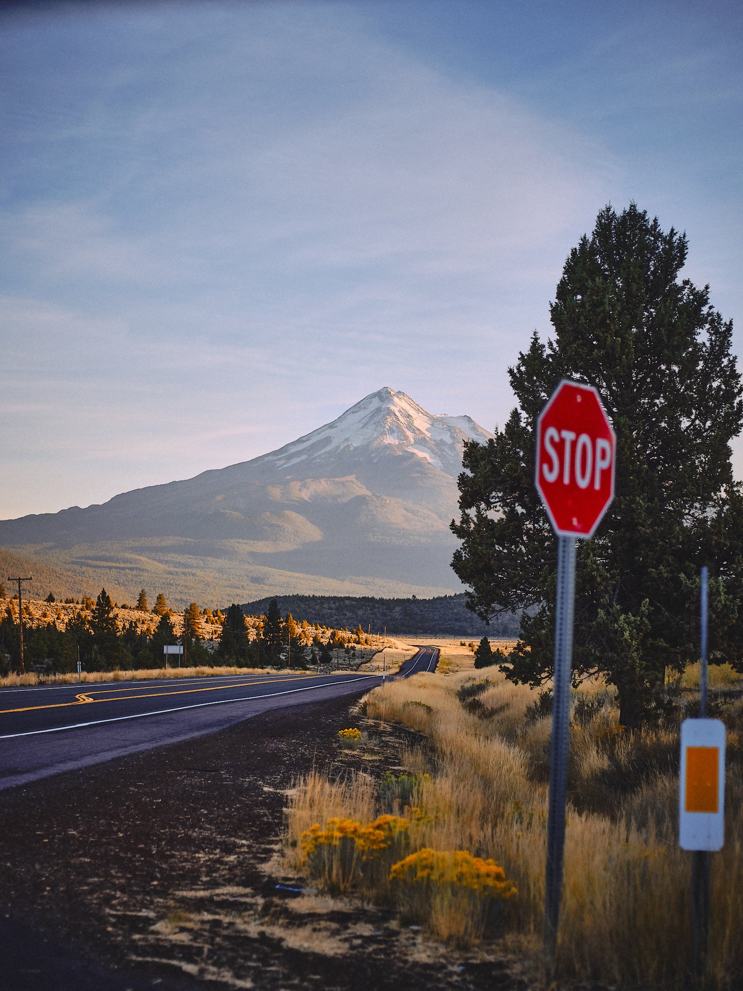 Looking South At Mount Shasta From Interstate 97.