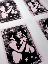 Image 2 of EMMA HARVEY 'Resist Sabotage Distrupt' - Limited edition lino print (2024)