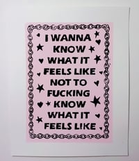 Image 1 of EMMA HARVEY 'I wanna know' Limited edition lino print (2024)