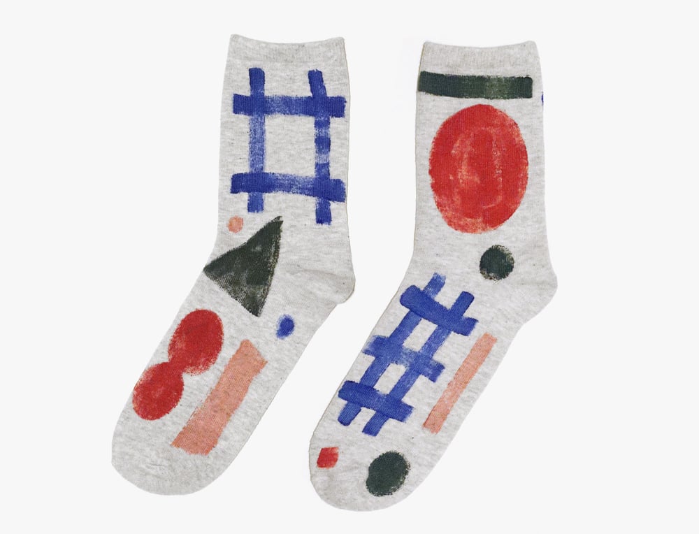 Image of GEOMETRIC PAINTED SOCKS