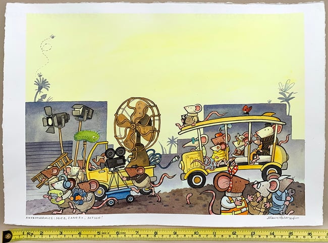Mice Camera Action Original Art: Shifting the Film Set