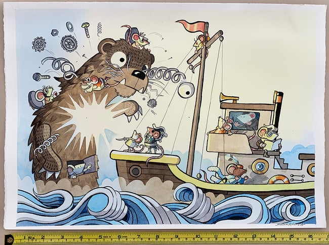 Mice Camera Action Original Art: The Otter is Broken!