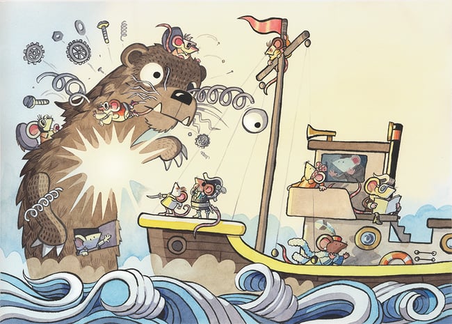 Mice Camera Action Original Art: The Otter is Broken!